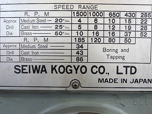 P004454 ラジアルボール盤 セイワ工業 MG-1100_2