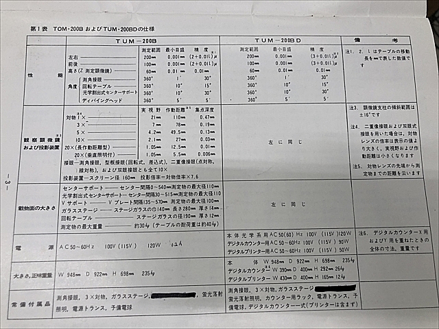 A133956 万能工具顕微鏡 トプコン TUM-200BD_17