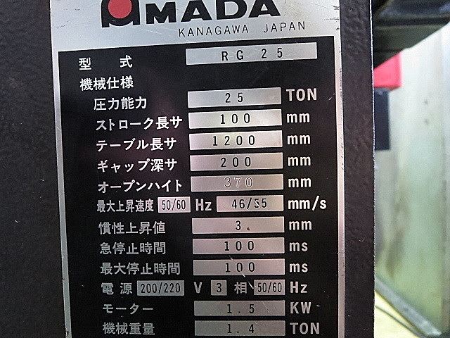 P003666 ベンダー アマダ RG-25_5