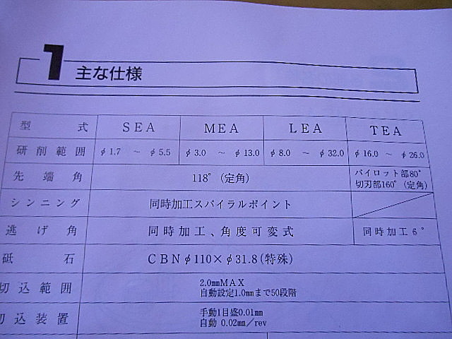 A024911 ドリル研削盤 東洋マシナリー MEA_14