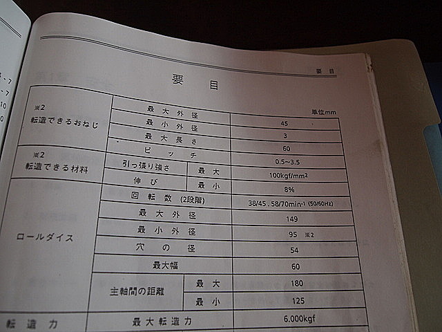 P001479 転造盤 ツガミ R6A_10