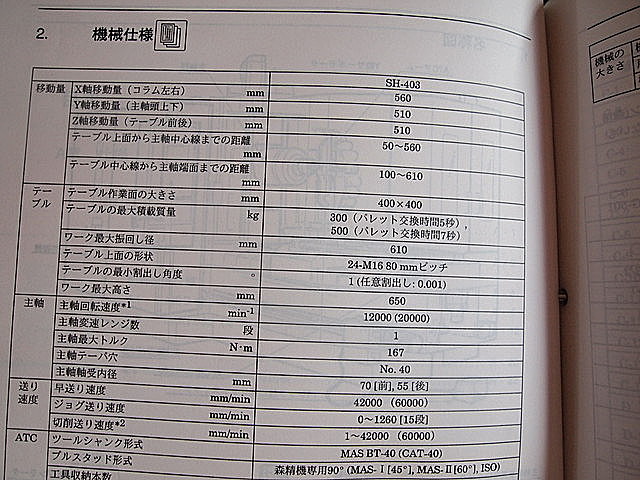 P000959 横型マシニングセンター 森精機 SH-403_12