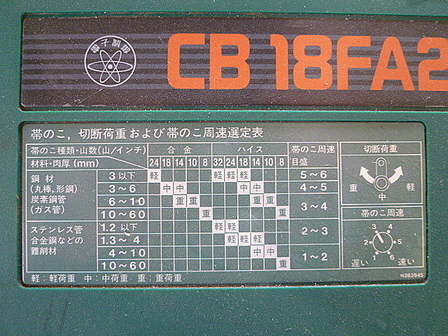 A010748 ロータリーバンドソー 日立工機 CB18FA2 | 株式会社
