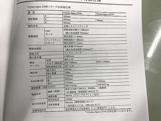 C130950 ＣＮＣ三次元測定機 ミツトヨ Crysta-Apex C574_11