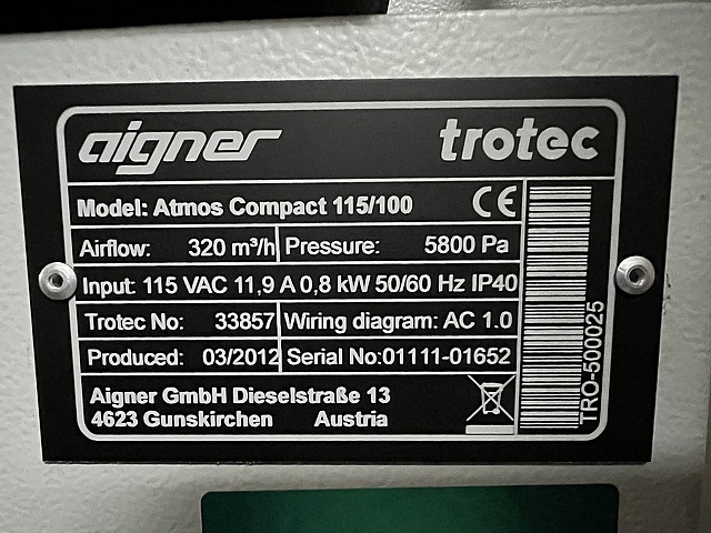 C147249 ＹＡＧレーザー加工機 Trotec AtmosCompact115/100_3