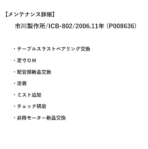 P008636 ロータリー研削盤 市川製作所 ICB-802_9