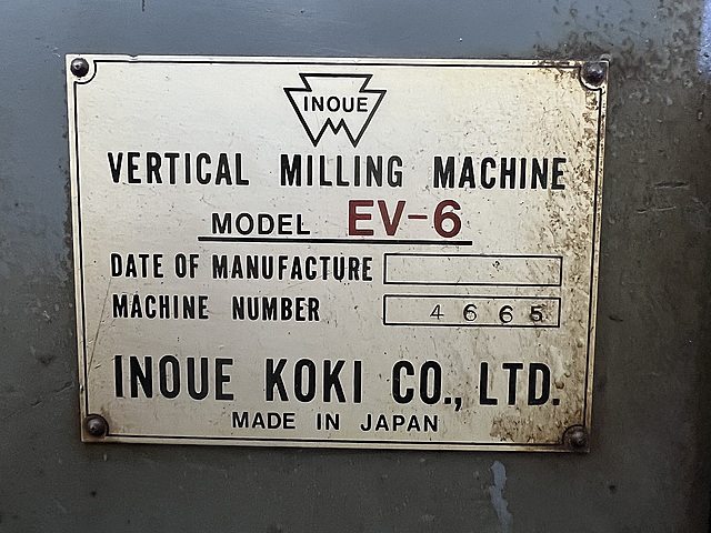 C177733 立フライス盤 井上工機 EV-6_3